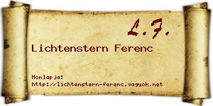 Lichtenstern Ferenc névjegykártya