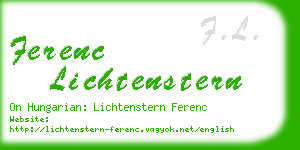 ferenc lichtenstern business card